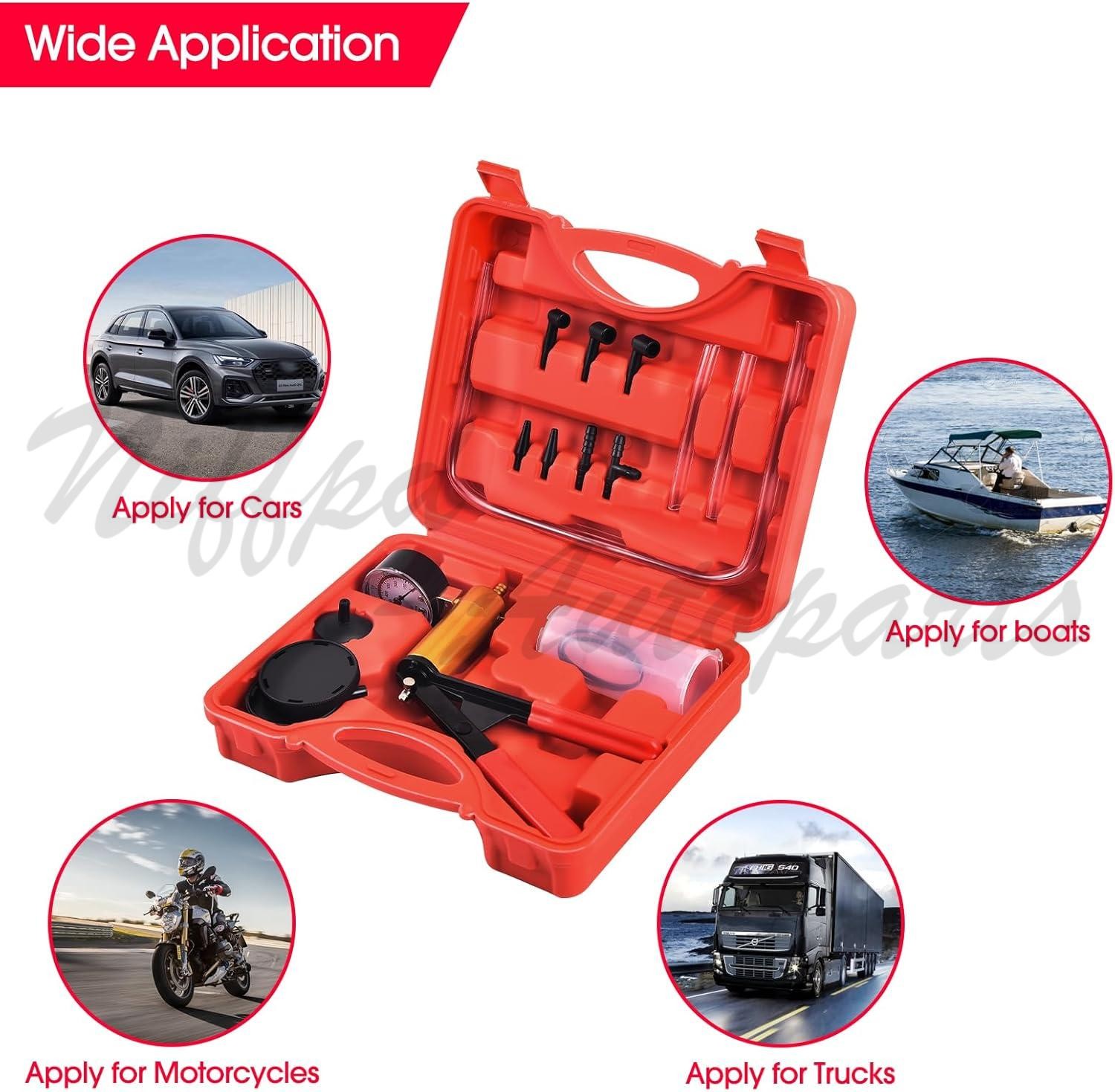Manual Hand Vacuum Pump Car Pressure Tester Tool Brake Fluid Bleeder Bleeding