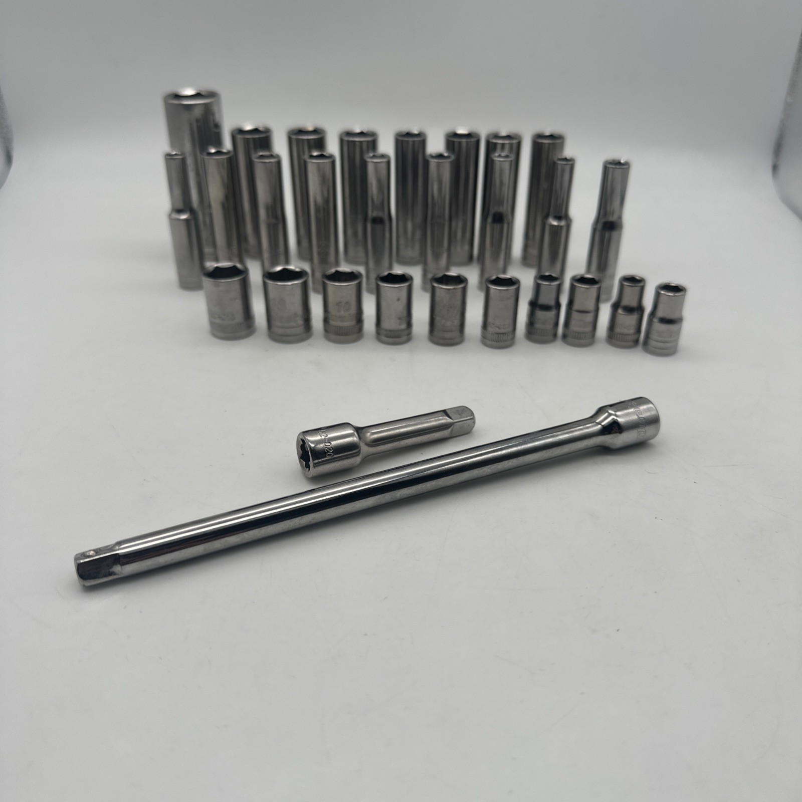 Duralast 29 Piece Socket And Extension Set Loose 3/8” 1/4” Drive