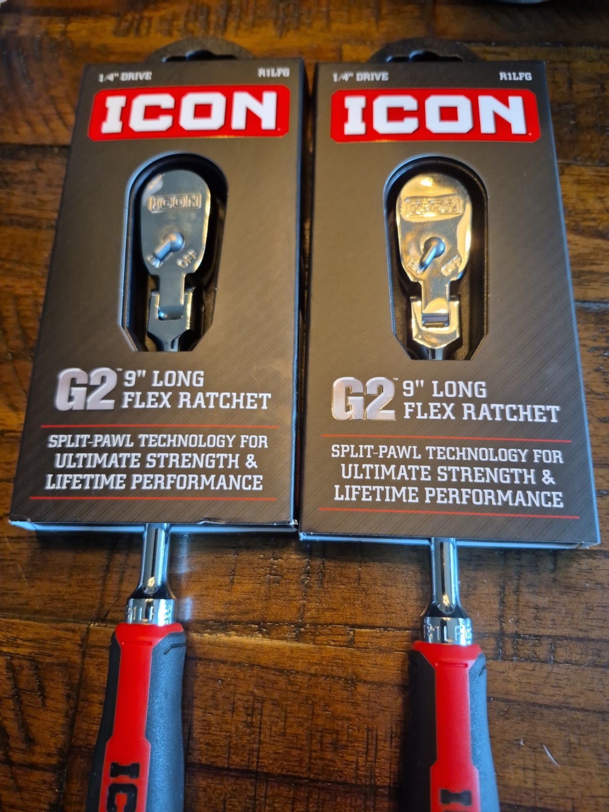 ICON 1/4» DRIVE G2 9» LONG FLEX RATCHET R1LFG [70450] [2] RATCHETS NEW