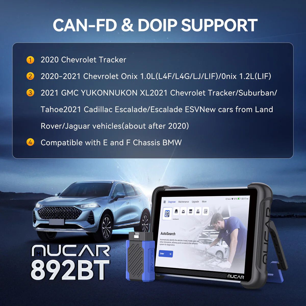 MUCAR 892BT Car System Bidirectional Scanner AI Diagnostic Tool 35+Services FREE