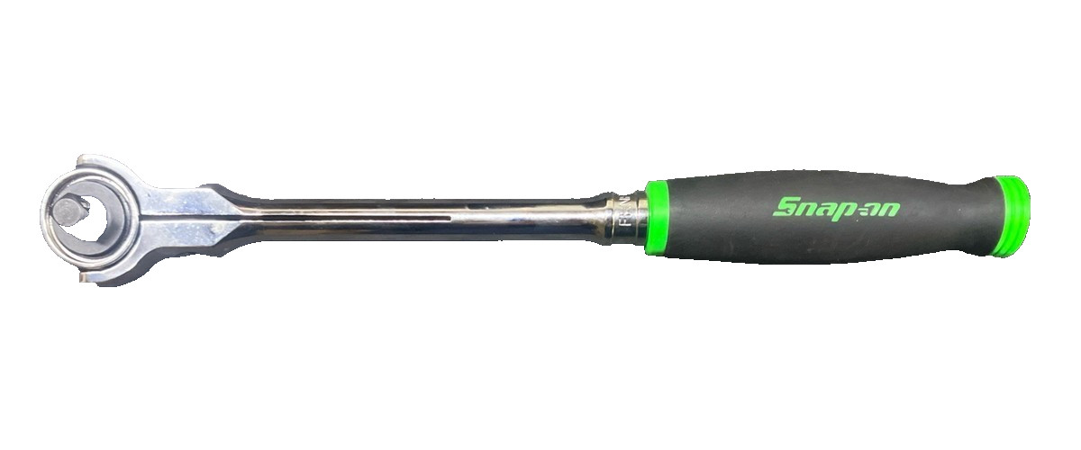 Snap-on Tools GREEN 3/8″ Drive Round Head Swivel Ratchet FHNF100G NEW USA