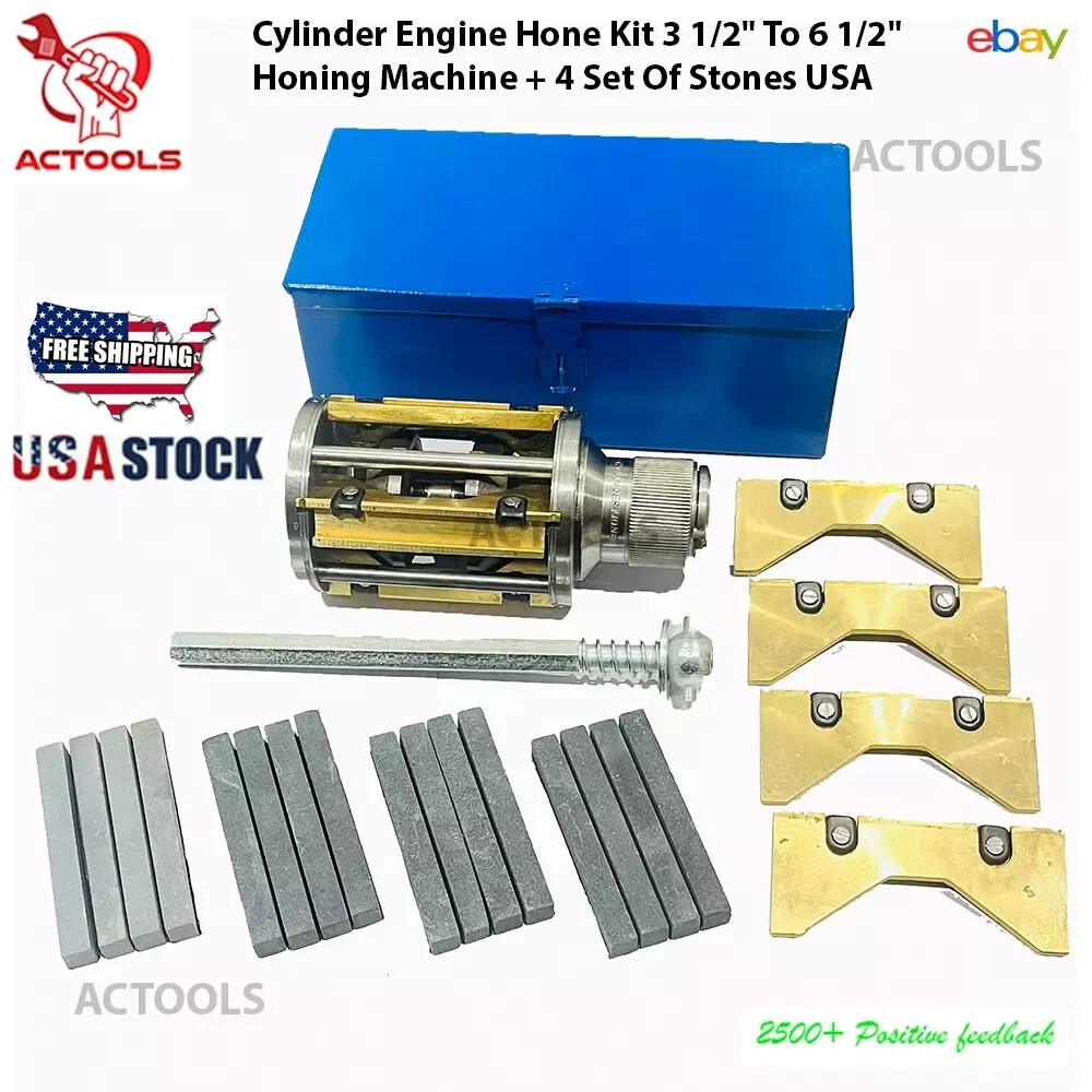 Cylinder Engine Hone Kit + 4 Set Honing Stones All Sizes Available ACTOOLS
