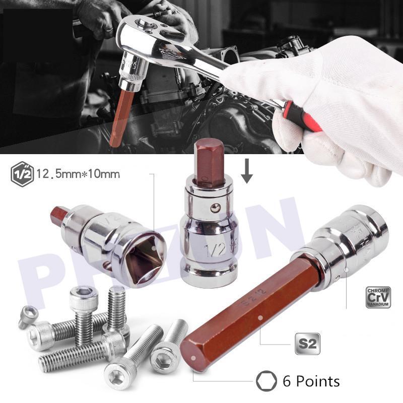 1 Set Magnetic Bits Kit (4mm,5mm,6mm,7mm,8mm,10mm,12mm) with 1/2″ Drive Socket