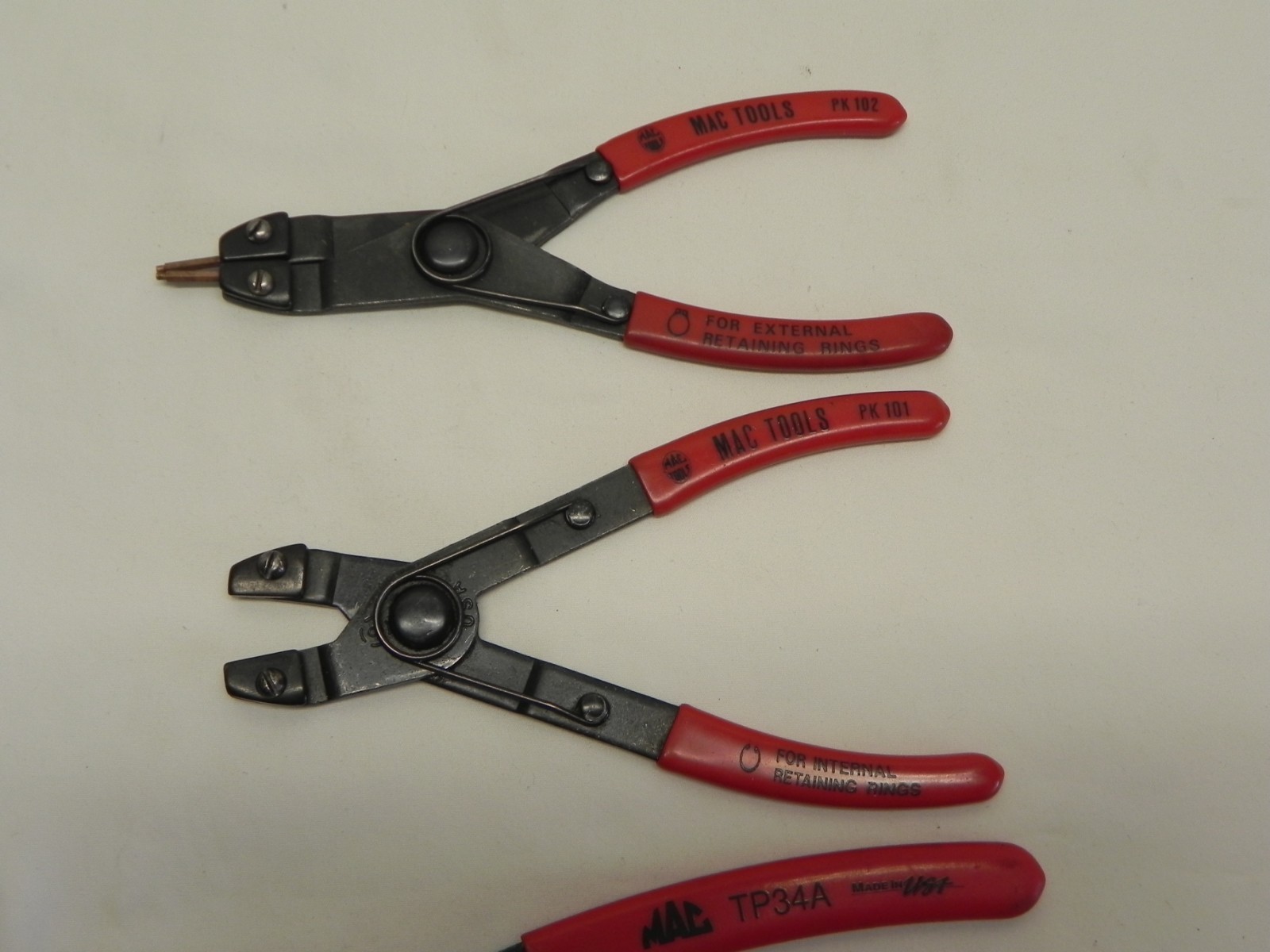 Mac 4 Piece Snap Ring Pliers Set Red