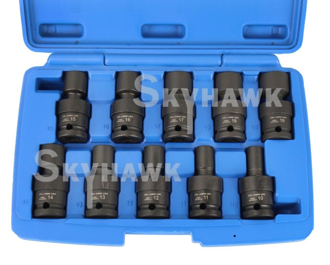10-pc Metric 1/2″-dr UNIVERSAL SWIVEL SHALLOW IMPACT SOCKET SET