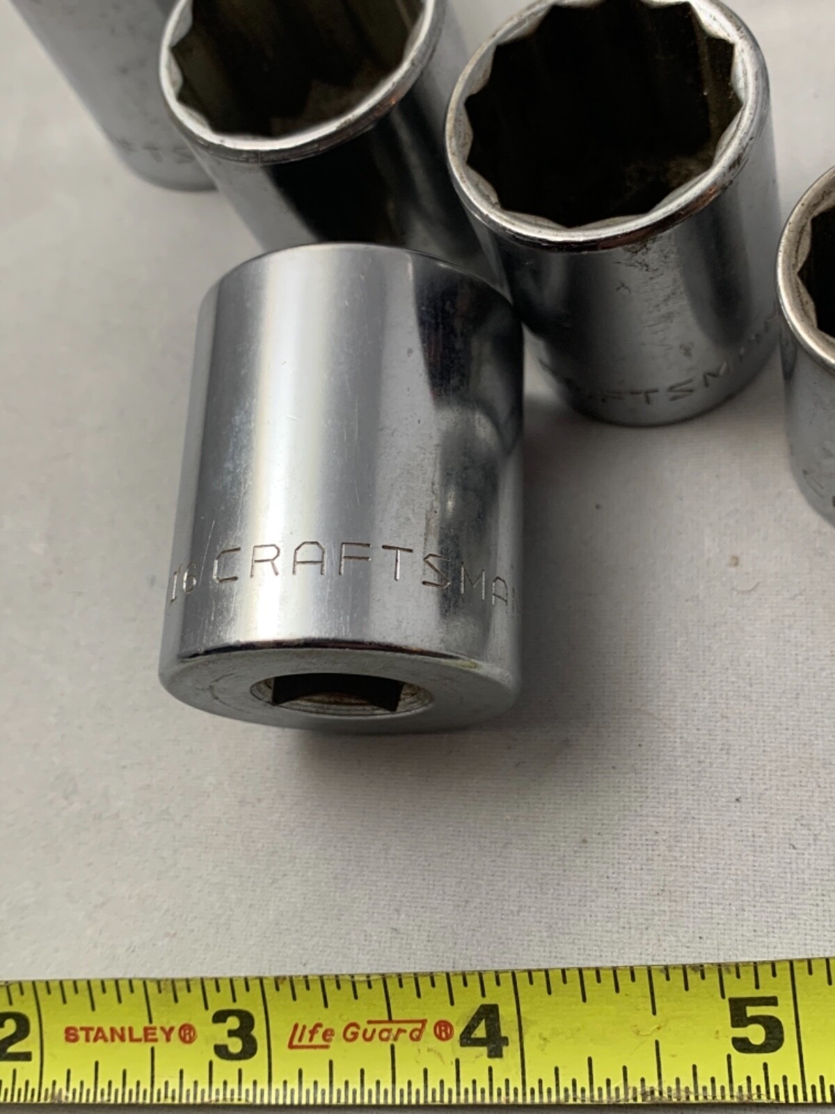 10 Vintage Craftsman -V- Sockets 1/2” & 3/8” drive 1 1/16” to 9/16”