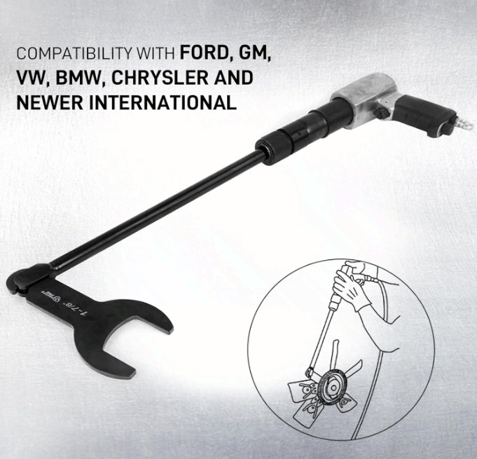 10Pc Pneumatic Fan Clutch Wrench Set for Ford, GM & Jeep