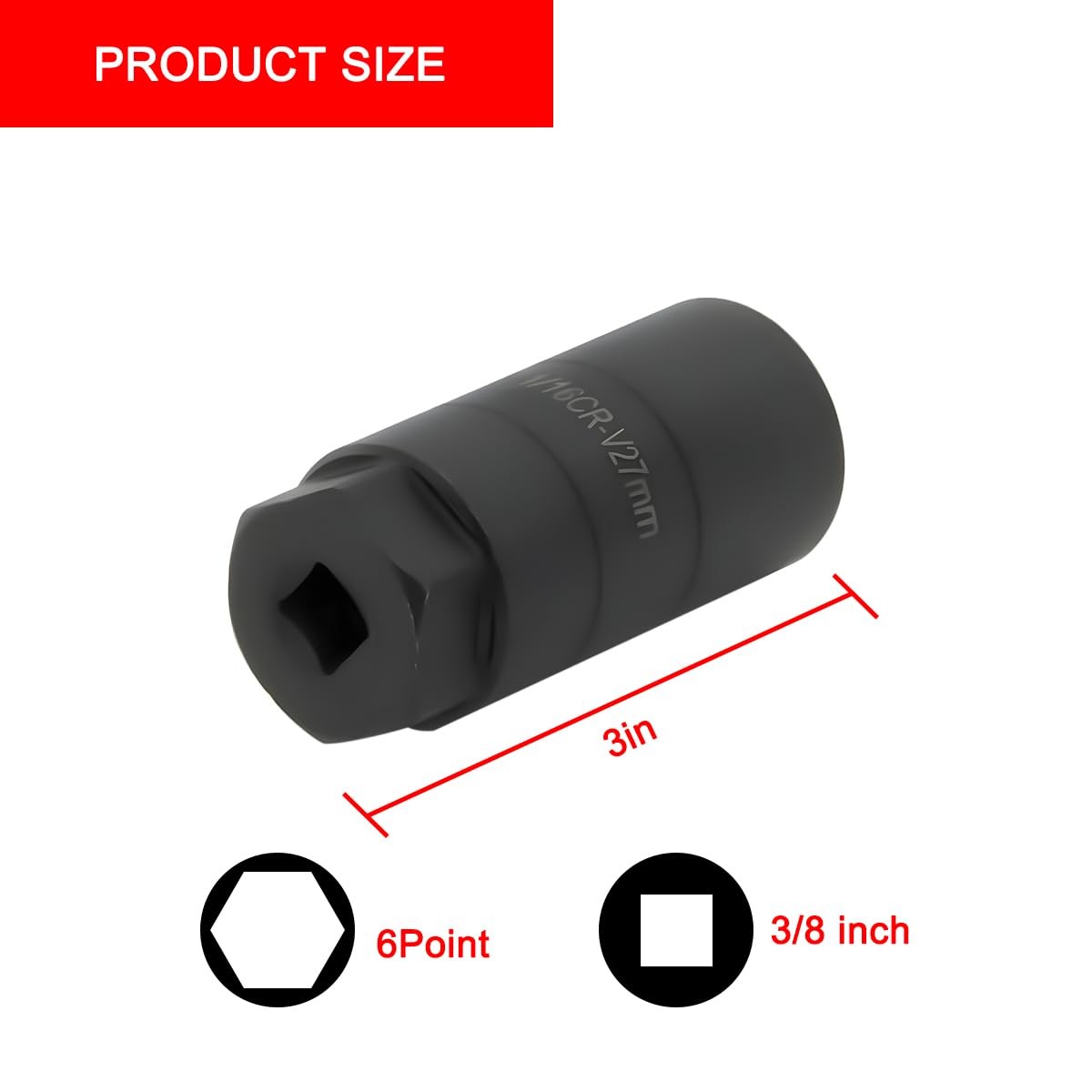 Osilly Car Oil Pressure Sensor Socket, 6 One Size, Black Universal Opening