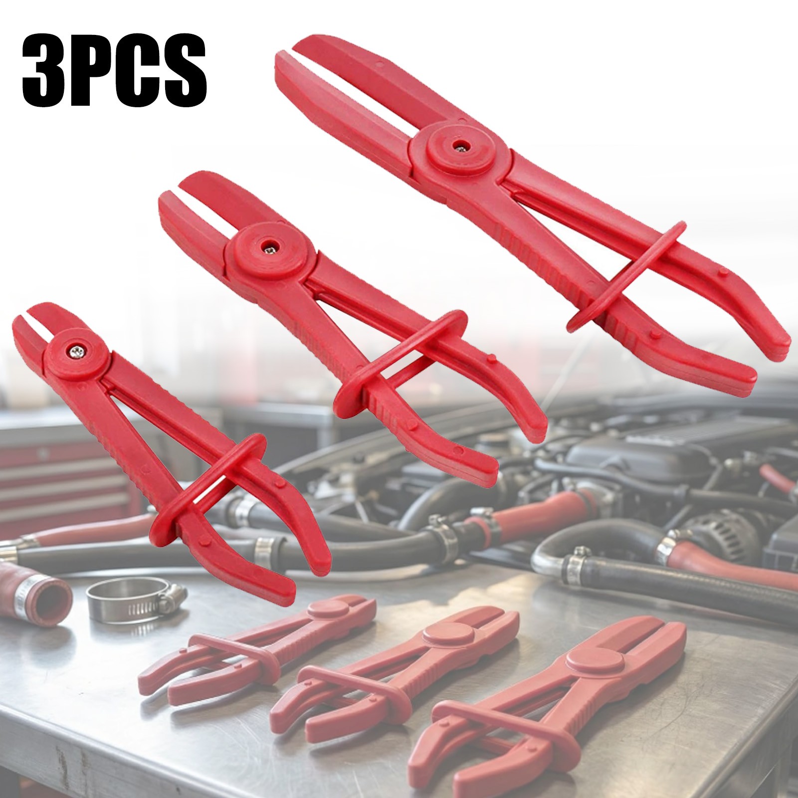 3-Piece Hose Clamp Set, Pinch Clamp Pliers for Flexible Hoses & Radiator Lines