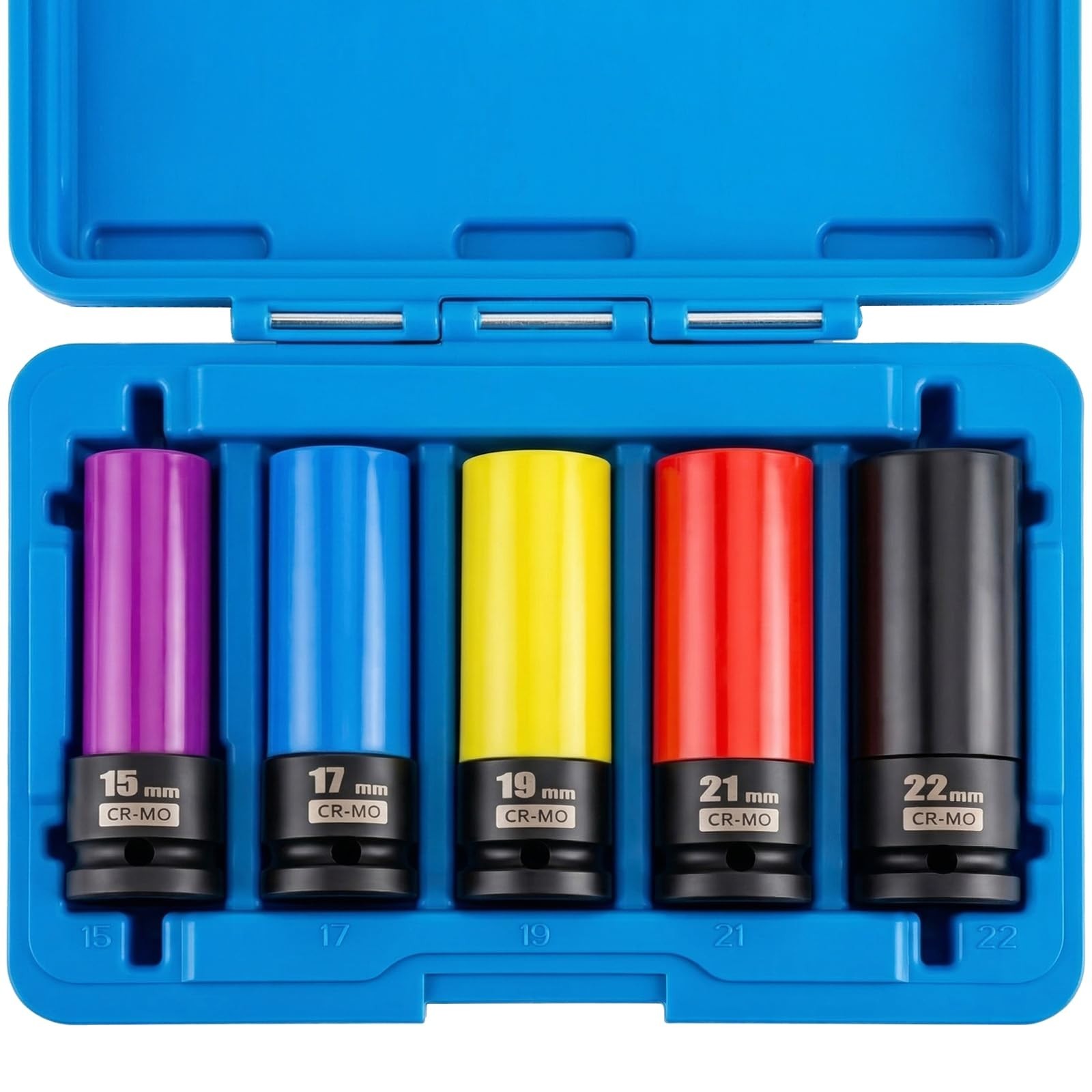5-Piece 1/2″ Drive Impact Lug Nut Socket Set, Thin Wall, Magnetic Tip, Non-Marri