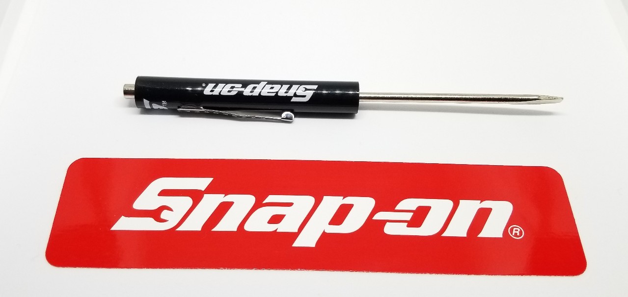 2 Black Snap on tools screwdrivers per order . pocket screwdriver . magnet end