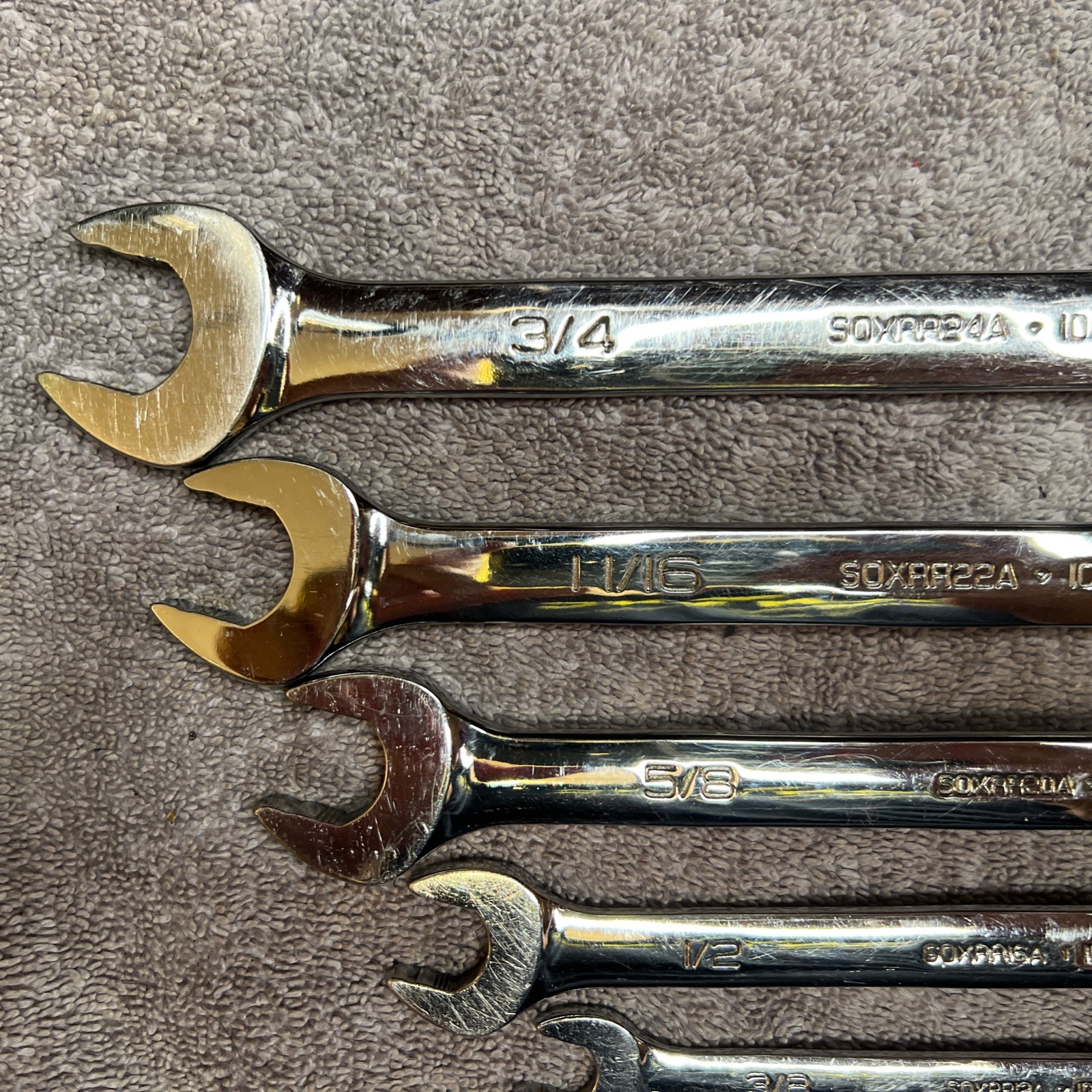 Snap On SAE Flank Drive Plus Reversible Ratcheting Combo Wrench Set (5/16-3/4″)