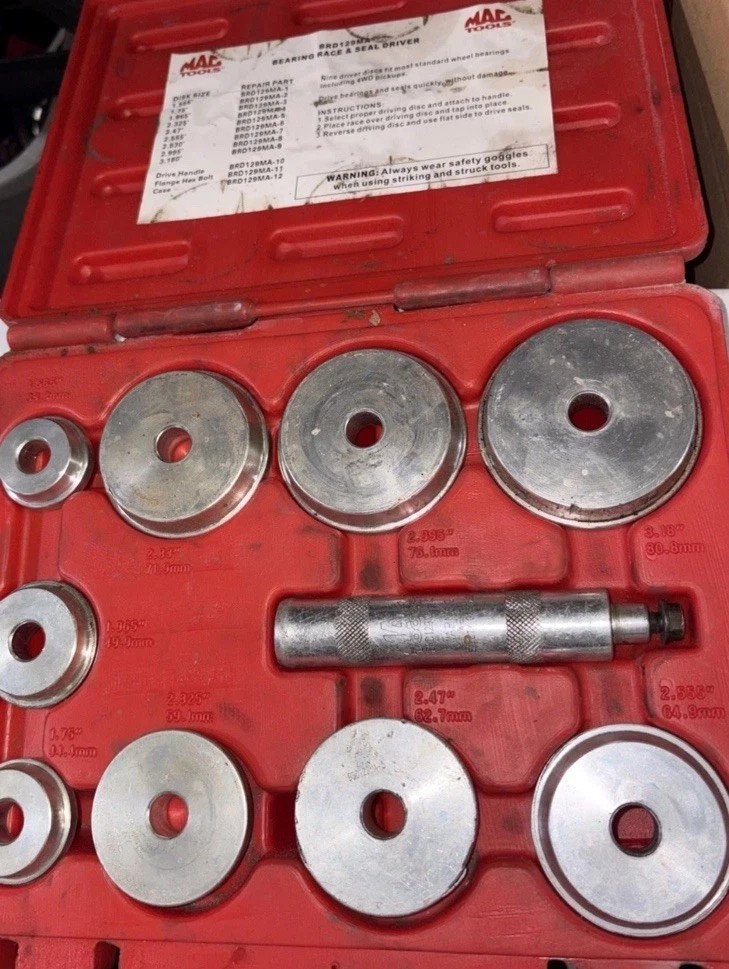 MAC TOOLS BRD129MA 10 Piece Race Bearing and Seal Driver Set Kit