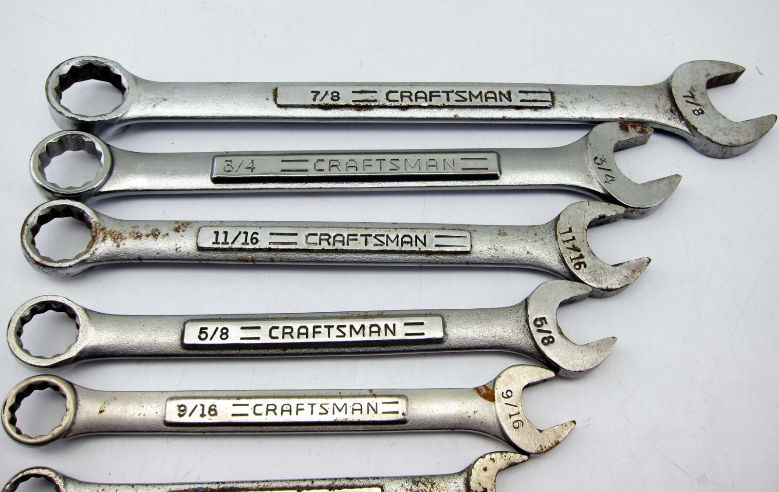 Vintage Craftsman 9 PC Combination Wrench Set SAE 5/16″ – 7/8″ Open Boxed USA