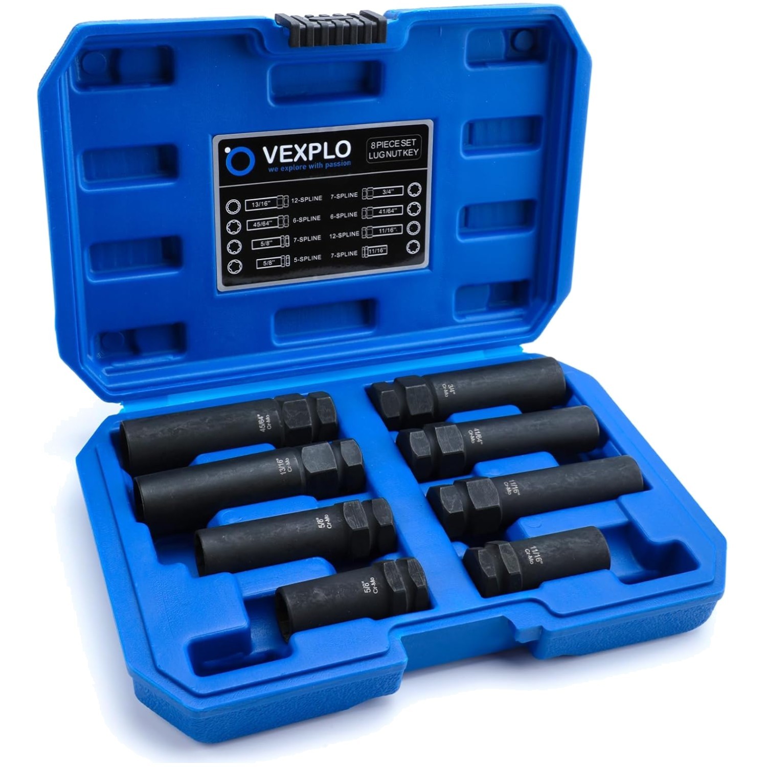Impact-Grade Lug Nut Socket Set – 8pc Locking Wheel Nut Key