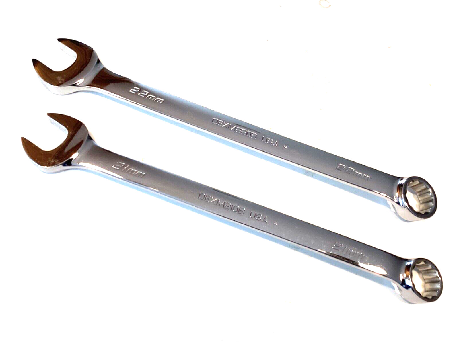 Snap On NEW 2 Piece 21 & 22MM Flank Drive Combination Wrench Set OEXM210 OEXM220