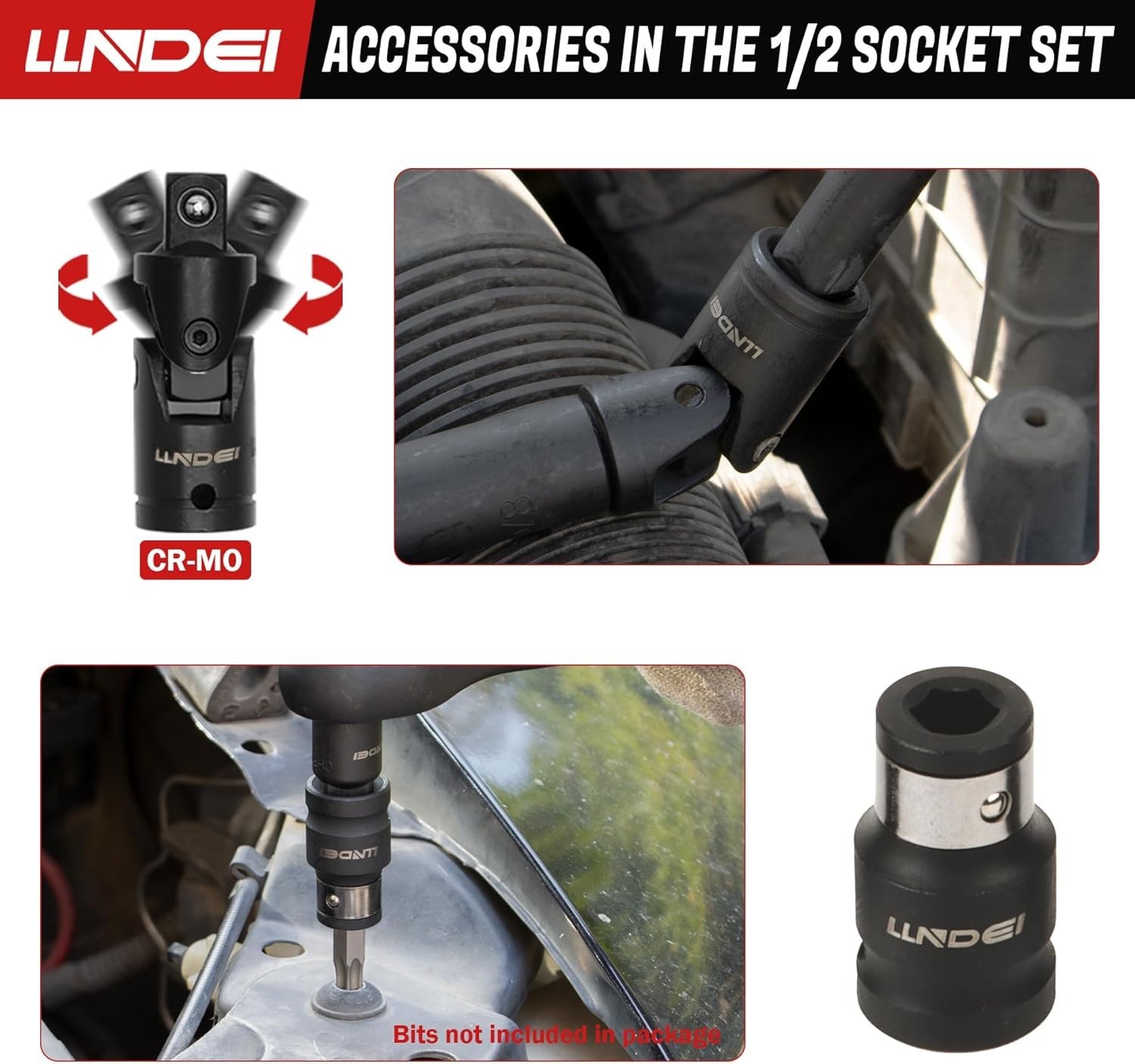 Versatile 1/2 Inch Deep Impact Socket Set, 37-Piece with 6-Point Design
