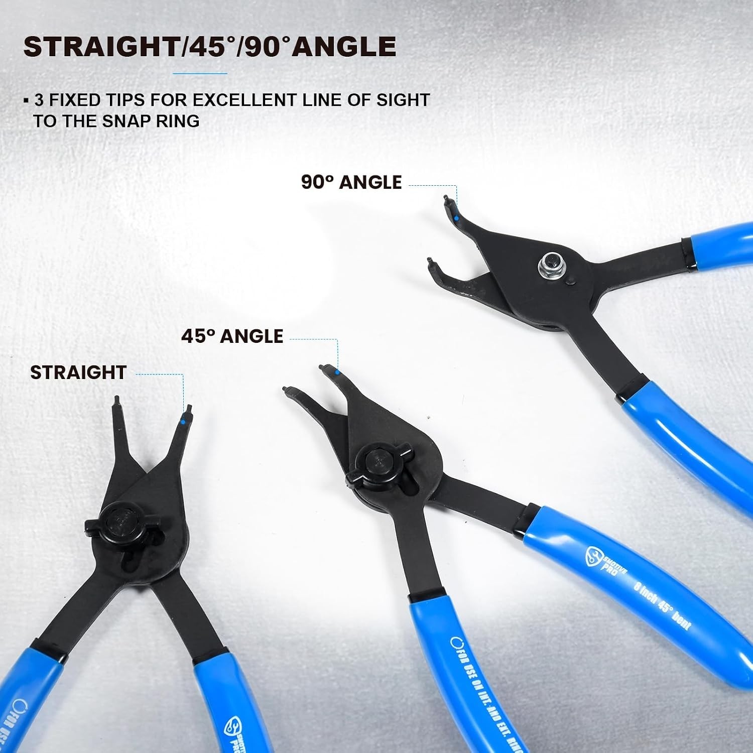Versatile 12-Piece Snap Ring Pliers Set – Durable Chrome-Moly Steel Construction