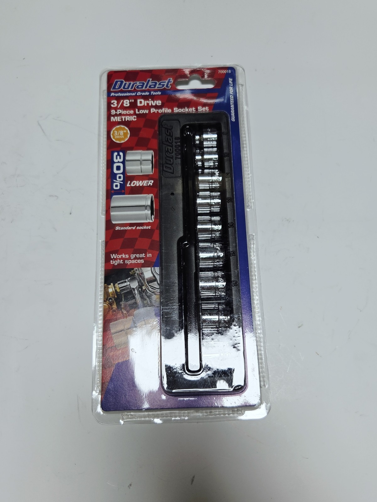 Duralast 3/8″ Drive 9pc Low Profile Sockets Metric