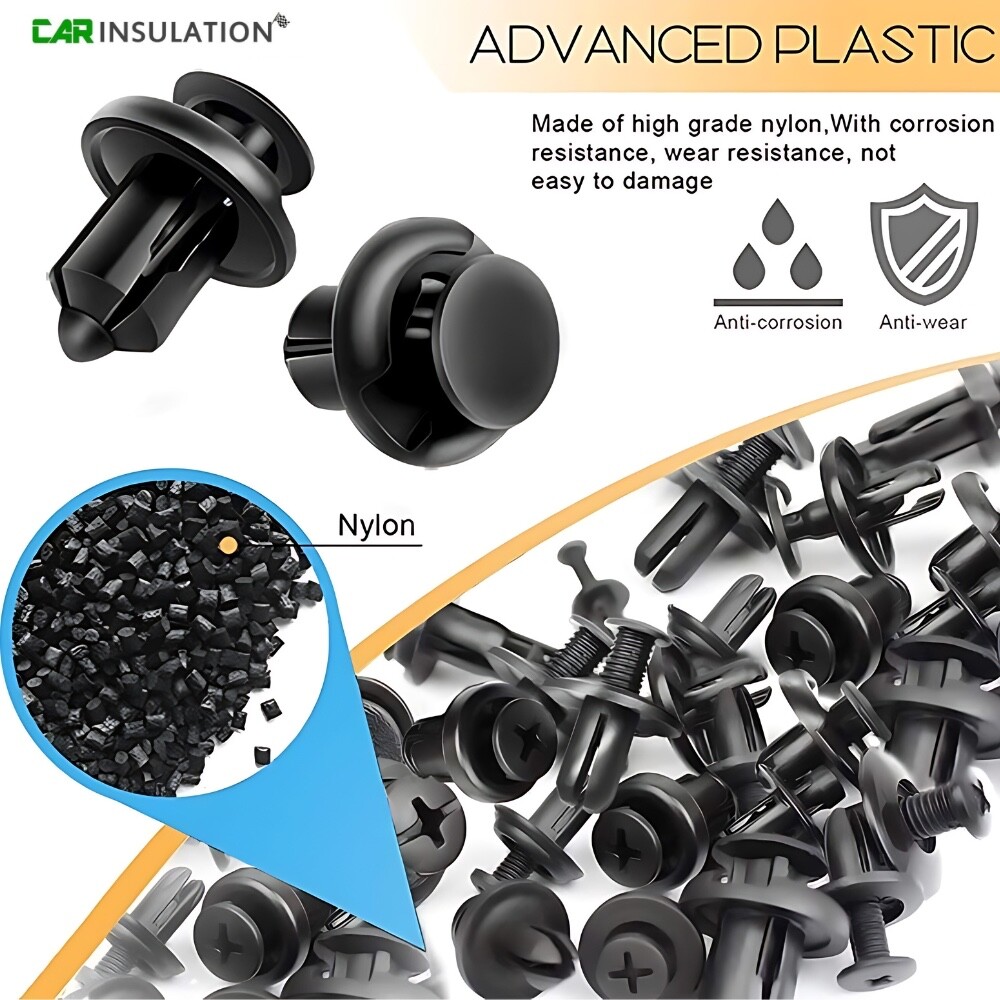 635Pcs Car Push Retainer Clips-16 Most Popular Sizes Nylon Bumper Fender Rivets