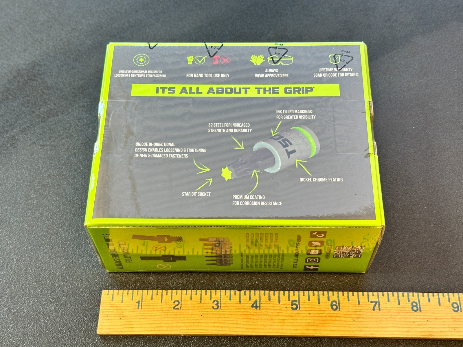 NEW GripEdge Tools GE14STSRPT RPT TORX SET Star Sockets T6 to T60 bits 14-pc