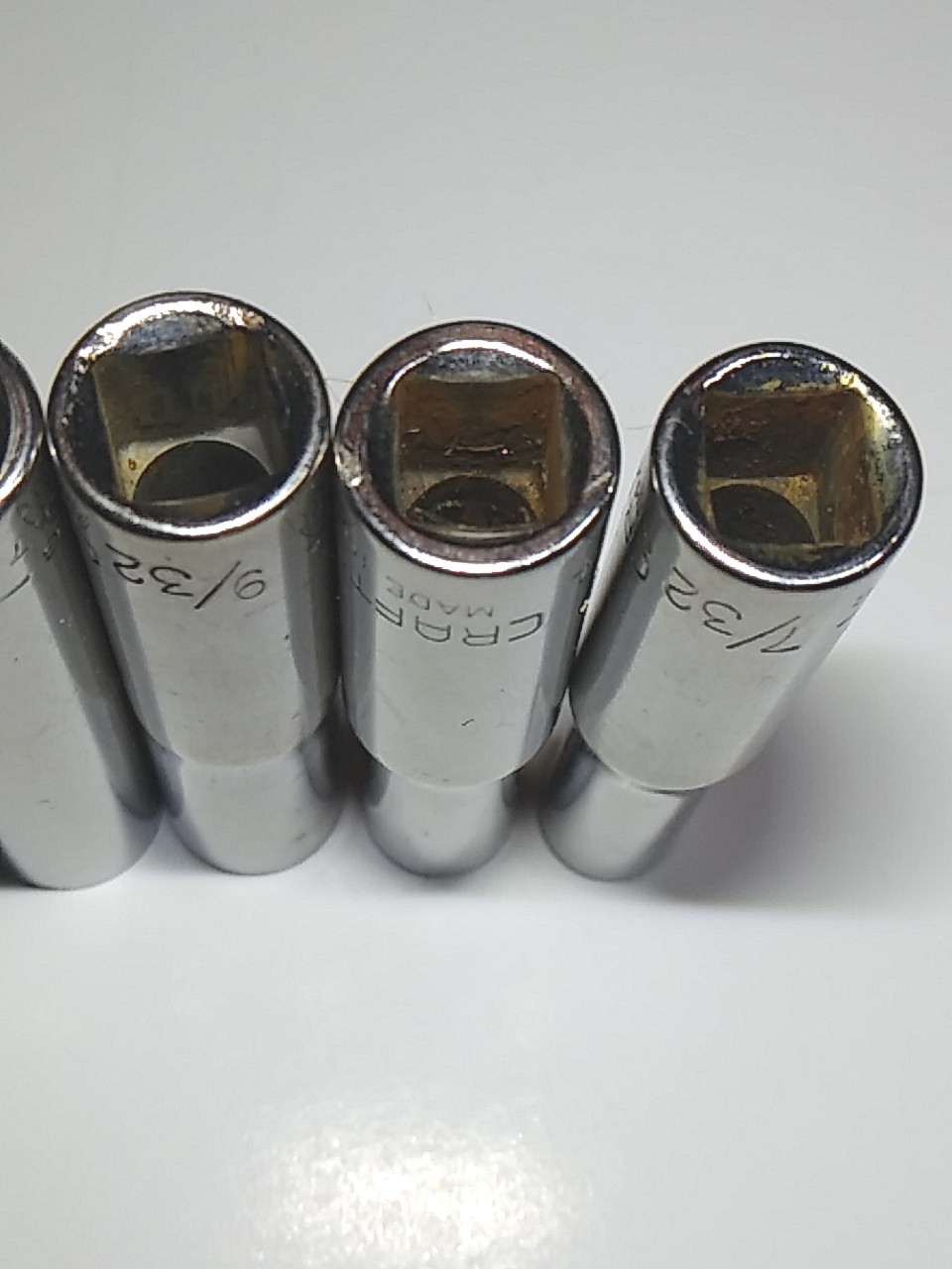 Craftsman G Series 5 Pc 1/4″ Drive SAE Deep 6 Pnt Socket Set Made In USA