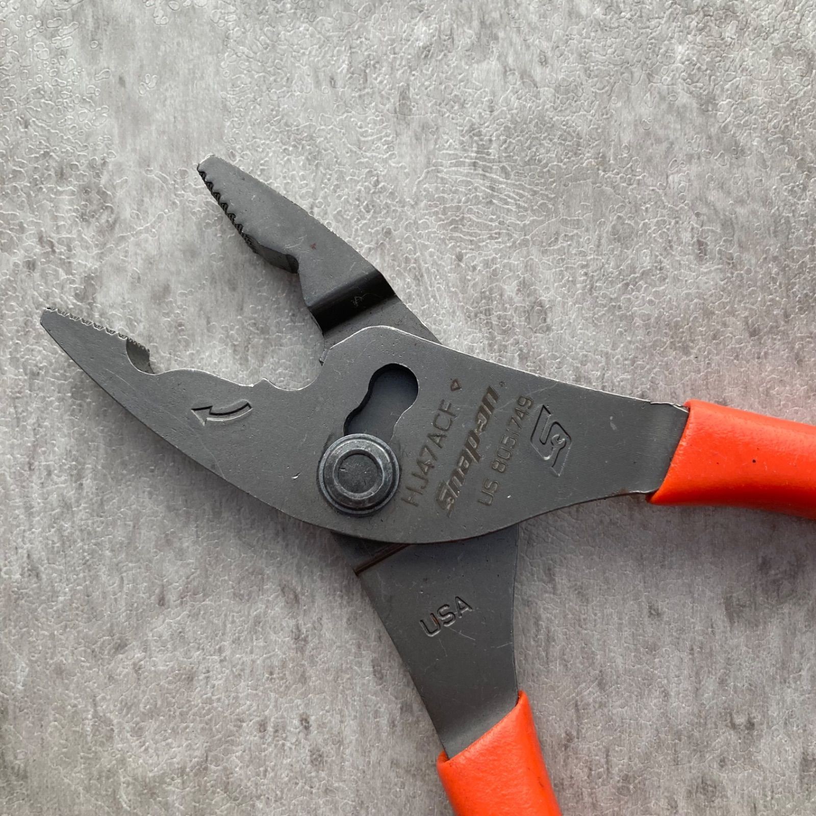 Snap-on HJ47ACF 8″ Talon Grip FlankJaw Slip-Joint Pliers Orange 8″ Length