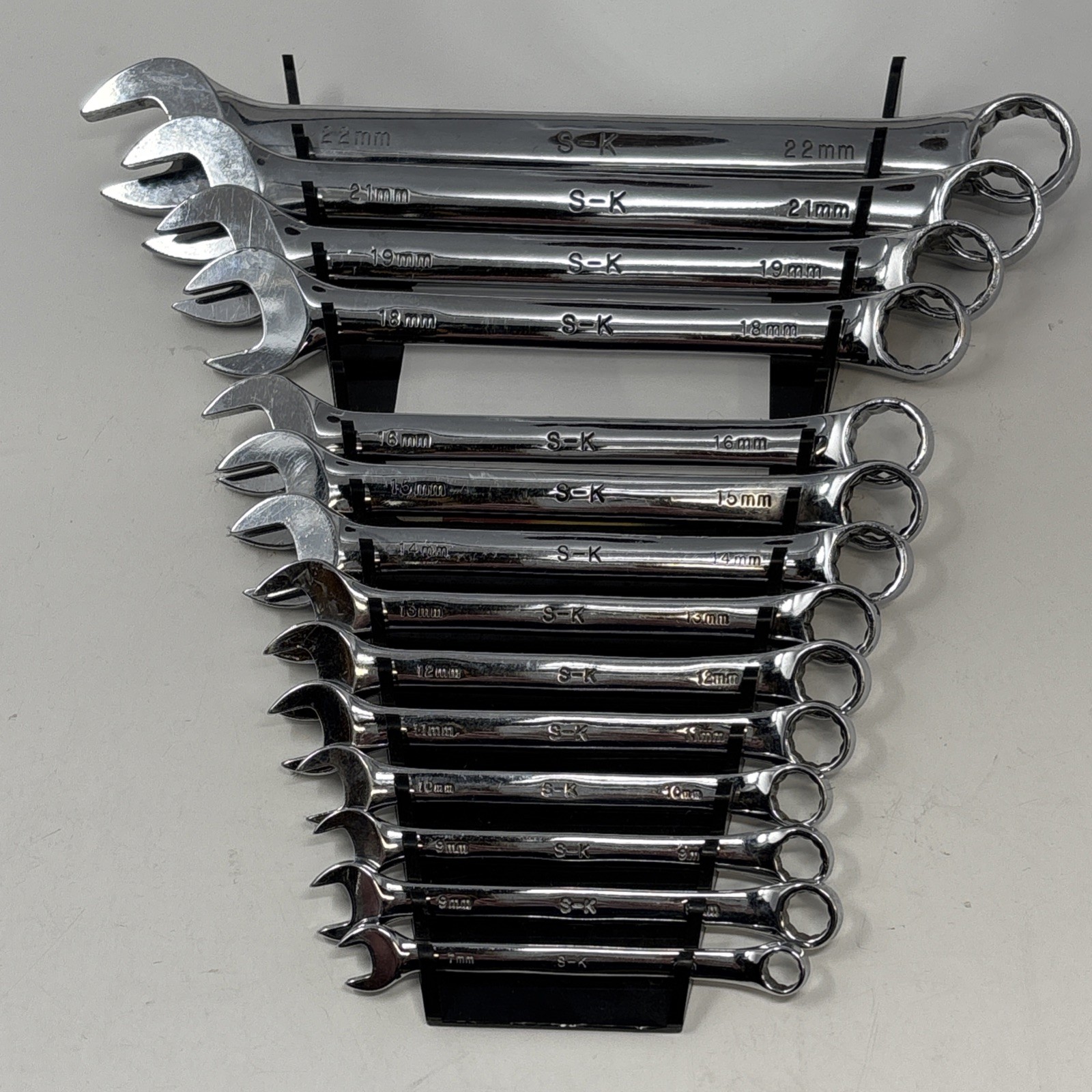 SK S-K Tools 14 Pcs Metric Combo Wrench Set SuperKrome Polished 7MM to 22MM READ