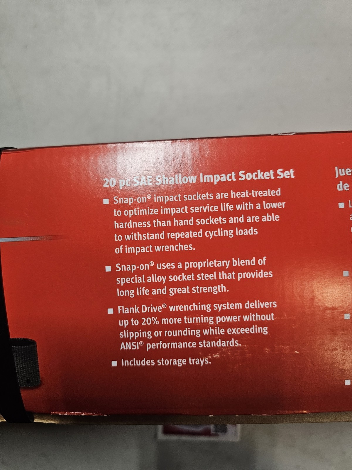 NEW Snap-on™ 320IM 20-pc 1/2″ Drive 6-pt SAE Flank Drive Shallow Impact Set