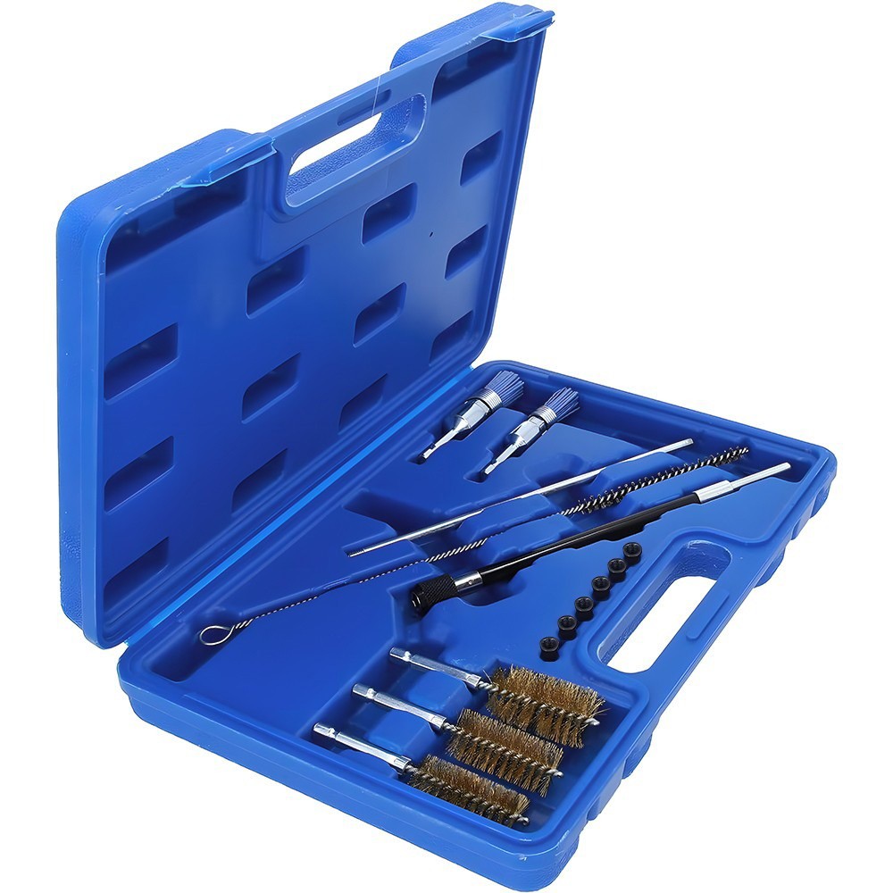 14Pcs/Set Diesel Injector Seat Cleaning Brush Tool Engine Injectors Cleaner Kit