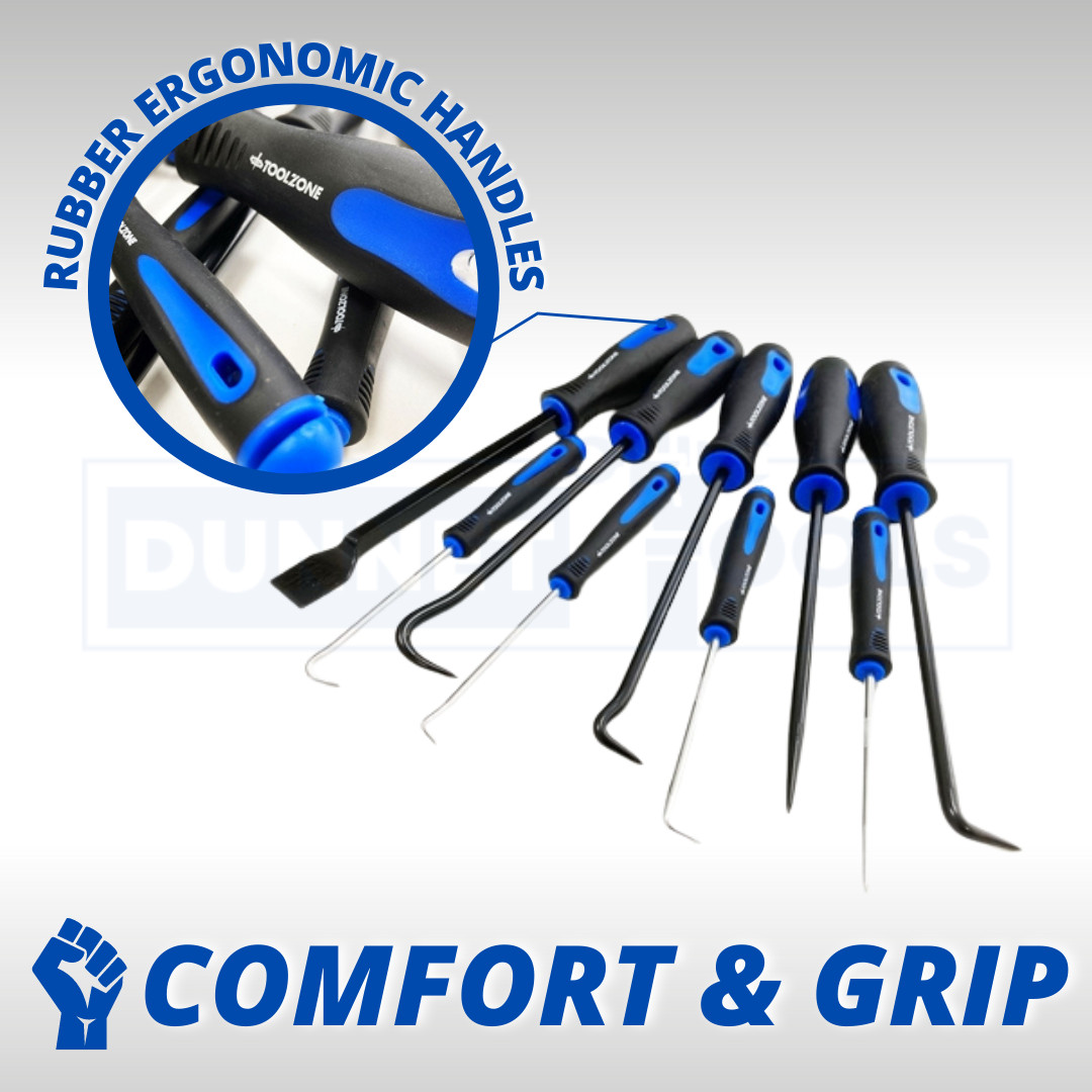 Pick and Hook Set 9pc Gasket Scraper Hose Removal Pry Pullers Garage Tool Set