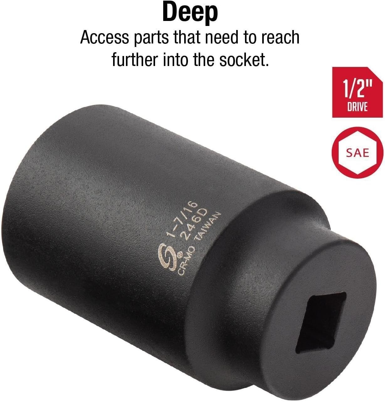 1/2 in. Drive 1-7/16 in. Chrome Molybdenum Deep Impact Socket – Model 246D