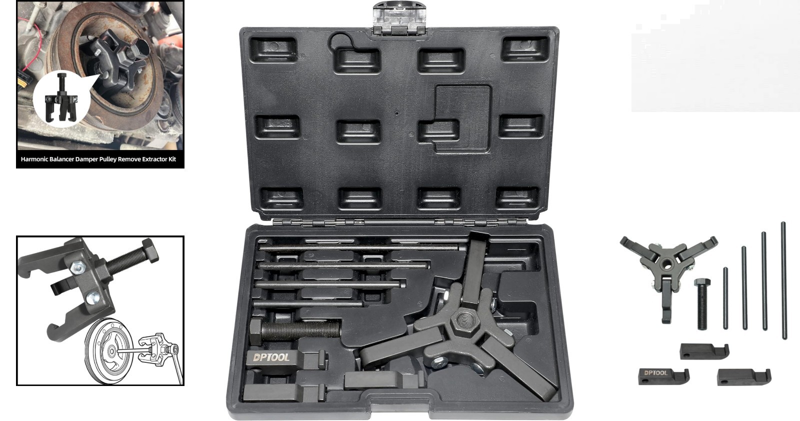 Durable Pulse Extractor Kit with 6-Jaw Design – Optimal for Tight Engine Spaces