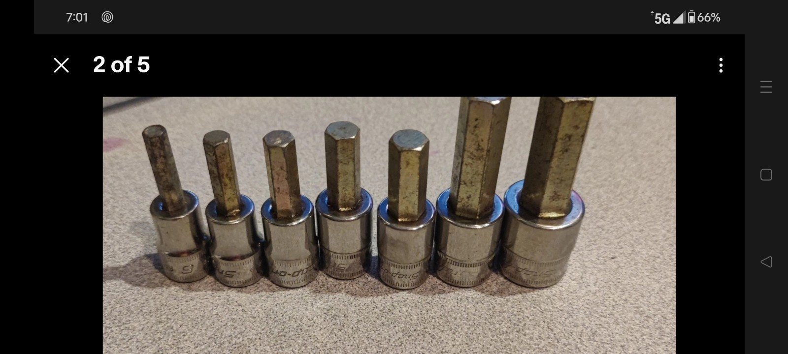 SNAP ON FAM HEX ALLEN BIT METRIC SOCKET 7 PC SET 3/8″ DRIVE FAM6E – FAM14E