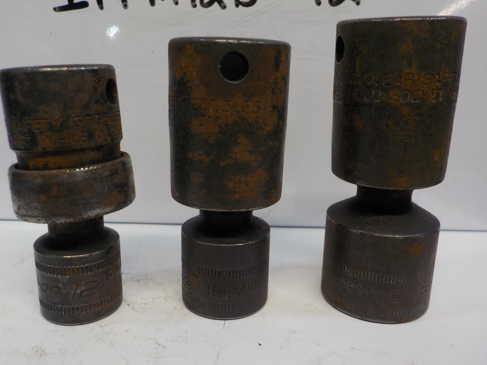 3 Pack Snap-On Swivel Impact Sockets 12mm, 14mm, 18mm IPFM12B IPFM14C IPFM18C