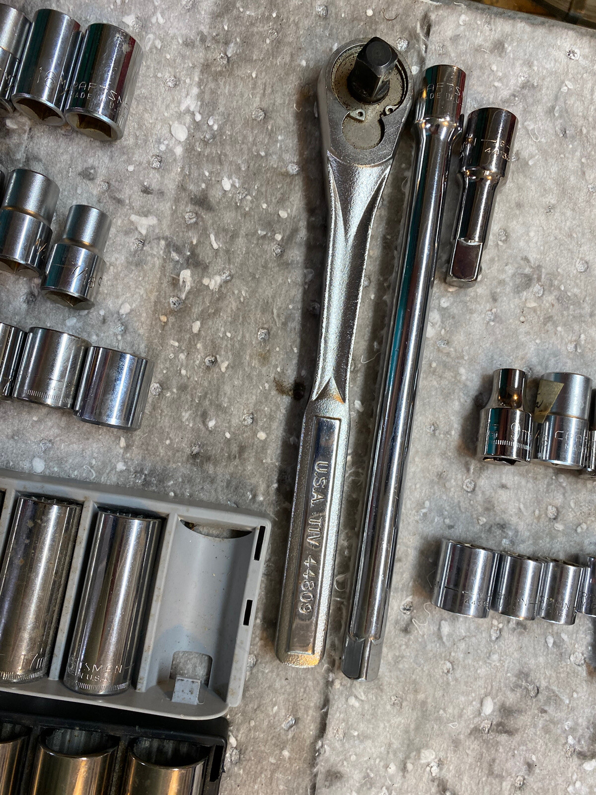 Craftsman Socket Lot 50+ Pcs SAE Metric Sizes 3/8 And 1/2 Drive Made In USA
