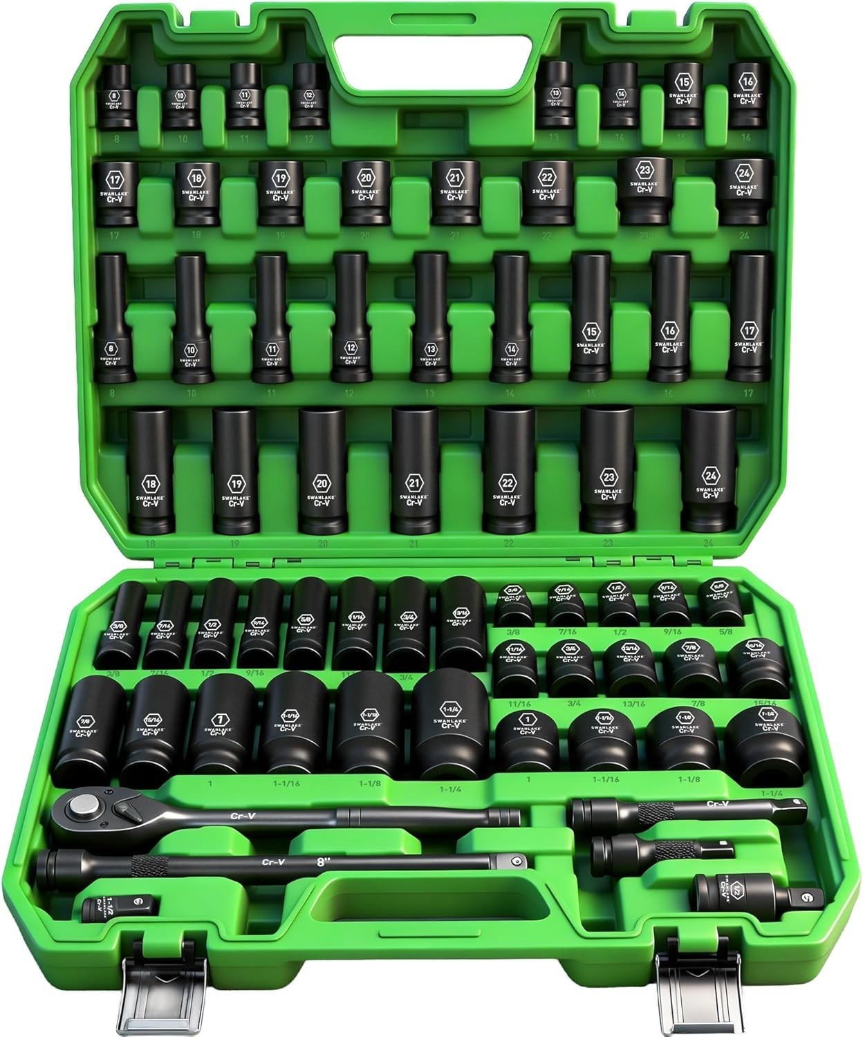 Professional 66pc Impact Socket Set, 1/2-Inch Drive