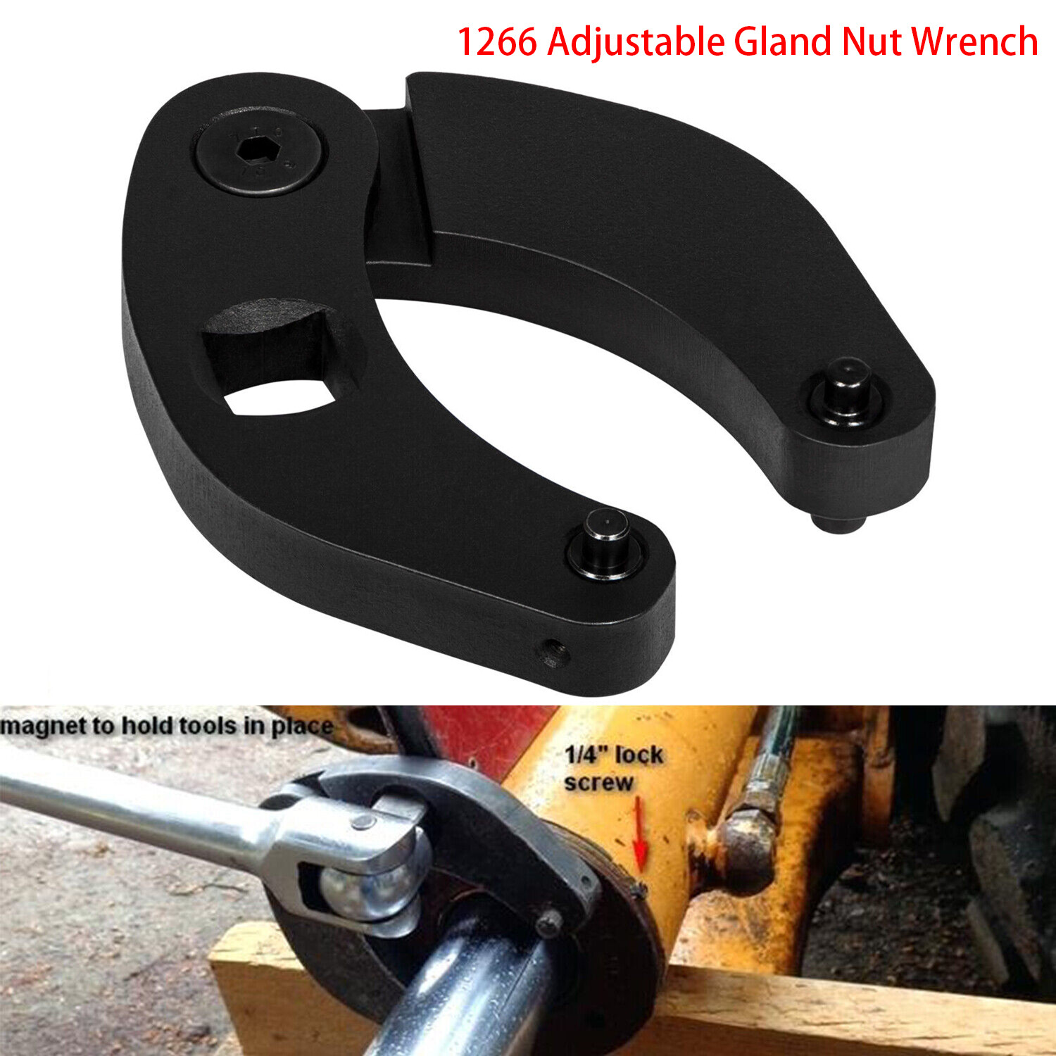 Adjustable Gland Nut Wrench Similar to OTC 1266 for Hydraulic Cylinders