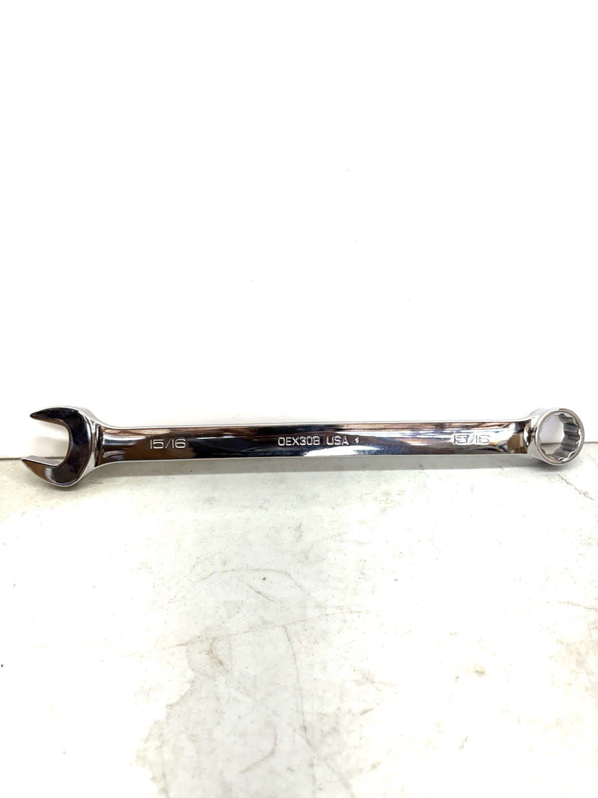 Snap-on Tools USA NEW 15/16″ SAE Standard Length 12PT Chrome Combo Wrench OEX30B