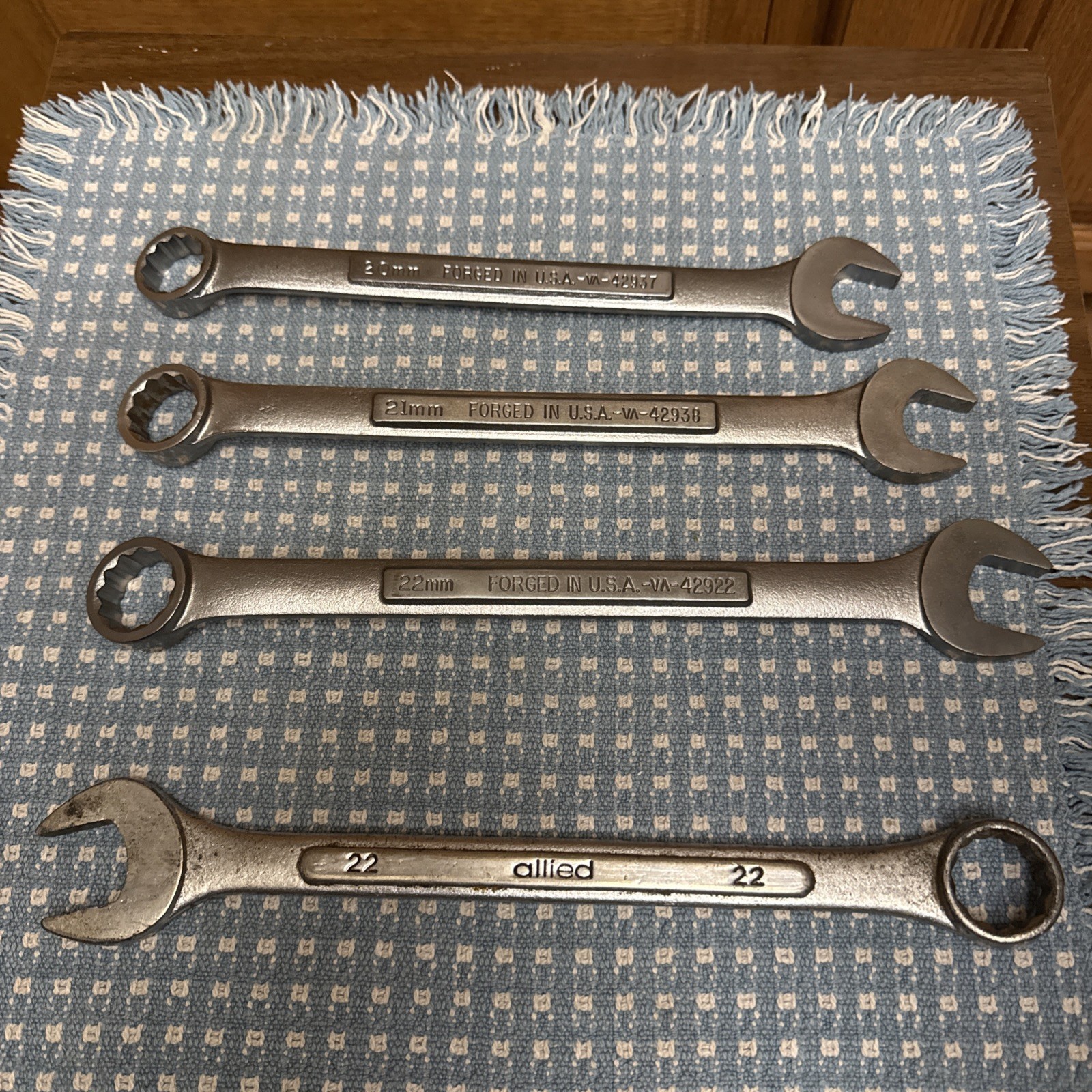 Craftsman Tools USA VA 20mm-22mm Large Metric Combination Wrench Set Allied Drop