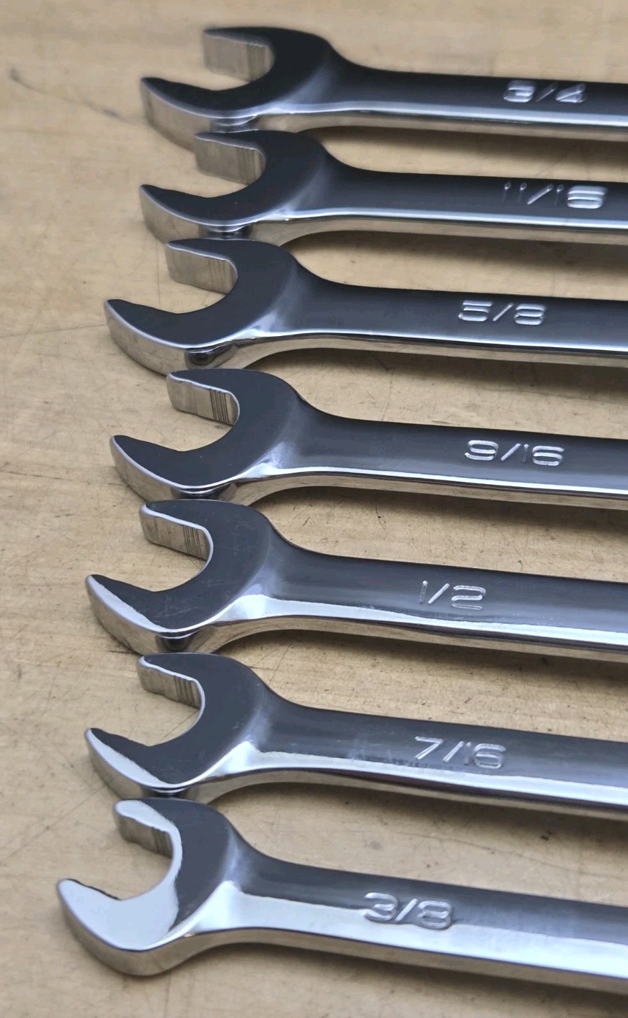 New Snap On SOXRR707A-7 Pc SAE Flank Drive Plus Reversible Ratcheting Wrench Set
