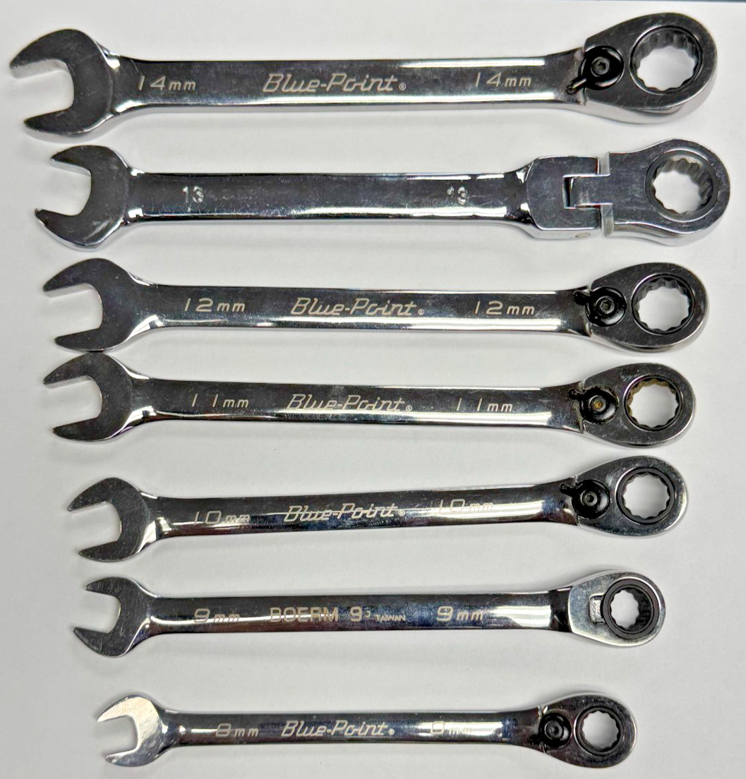 Blue-Point BOERM0712 12 Piece Metric Ratcheting Combination Wrench Set