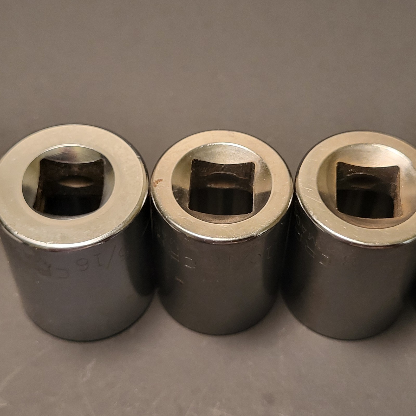 Craftsman made in USA 9 piece 1/2” dr socket set 12 pt 7/16” to 15/16”