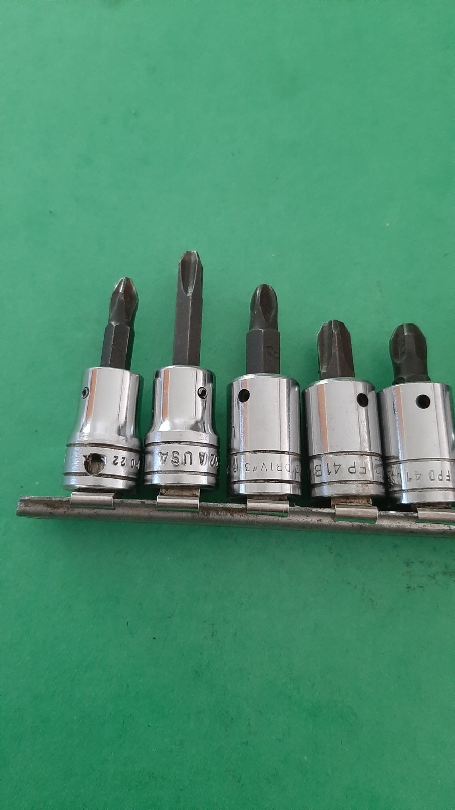13pc Snap-on Phillips Flat Tip Slotted Head Bit Driver Socket Set 3/8″ Drive