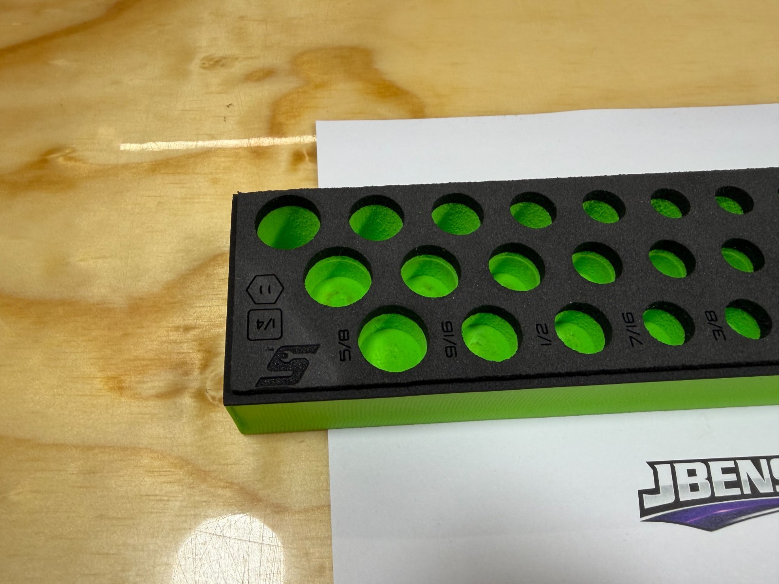 Snap-on Tools GREEN FOAM ORGANIZER For 39pc 1/4″ Drive SAE Socket Set FMS002BG