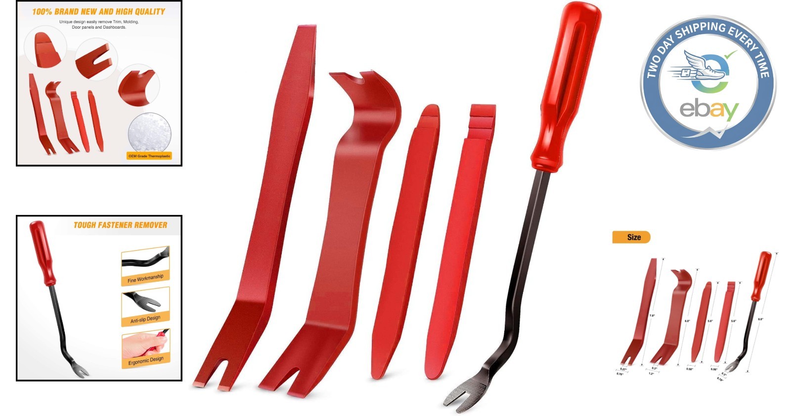 5 PCS Nylon Auto Trim Removal Kit, Lightweight & Ergonomically Designed