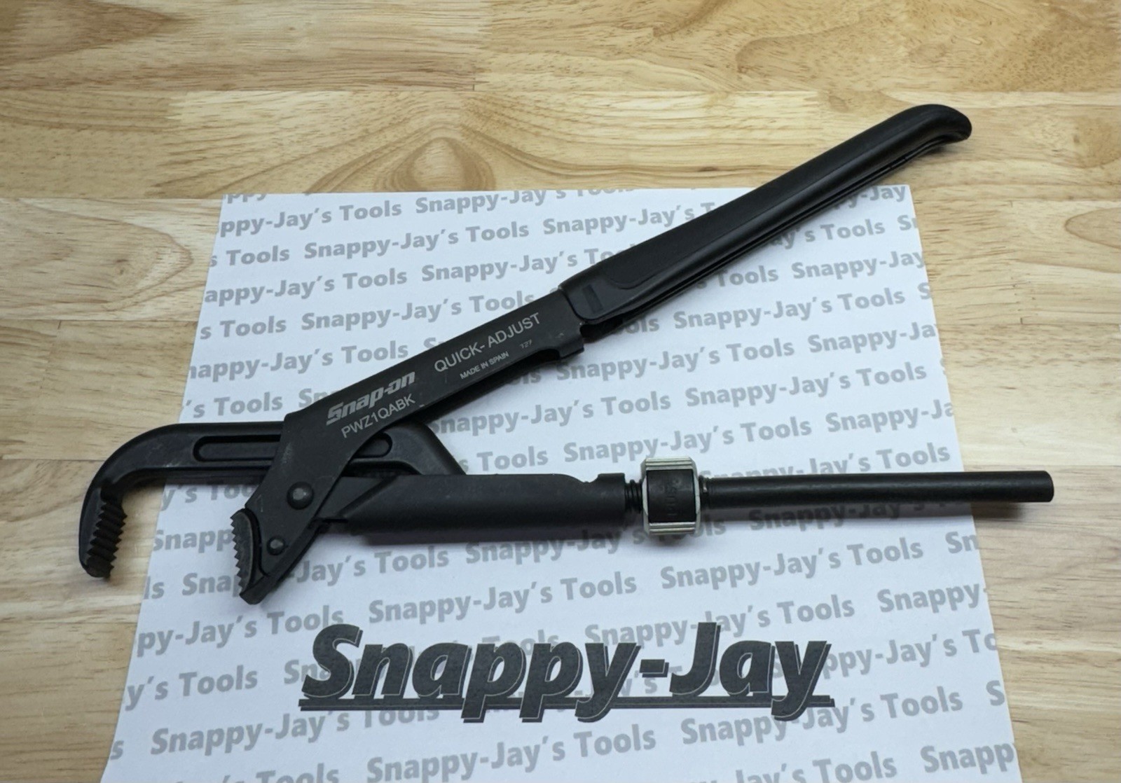 Snap-on Tools SPAIN RARE NEW BLACK Soft Grip Quick Adjust Wrench Pliers PWZ1QABK
