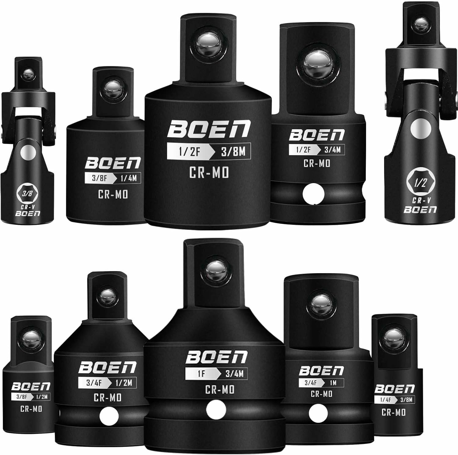 Boen 10pc Impact Socket Adapter Conversion Kit