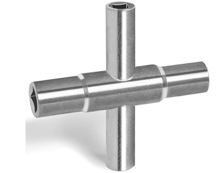 4-Way Sillcock Key Wrench, 1/4″ to 11/32″, for Faucets & Valves (1 Pack)