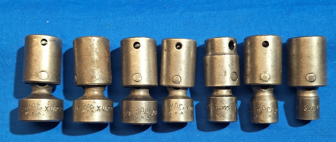Mac Tools 7 Piece SAE 3/8″ dr 6pt shallow ball swivel impact socket set 3/4″-3/8